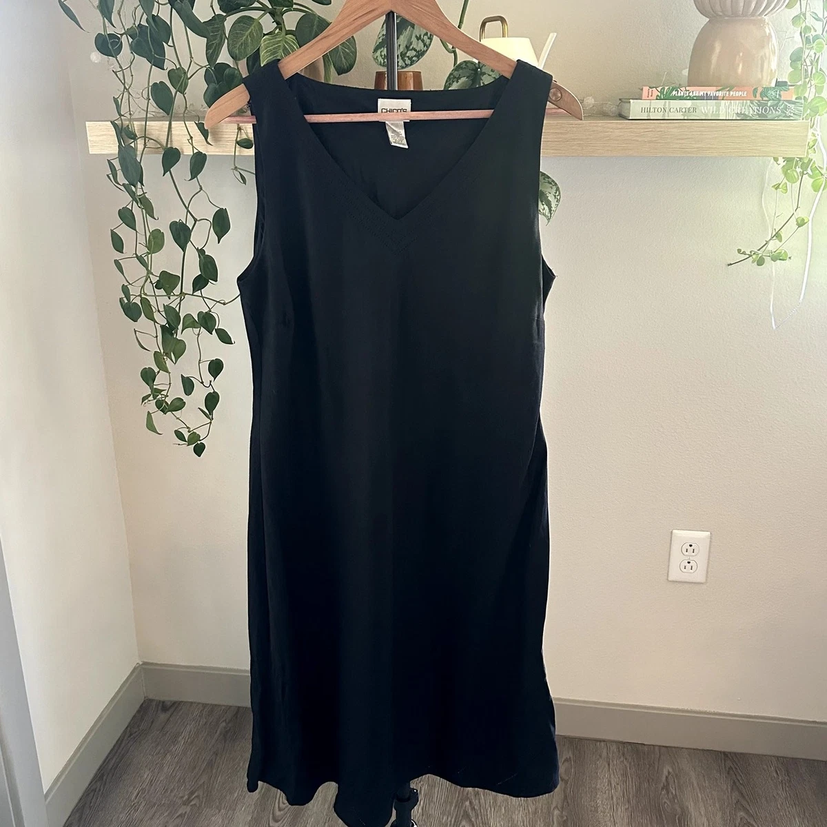 chinese dress ladies 100% Linen V-Neck Bell Pocket Midi Dress Evelina, Chicory Coffee / M main image 1