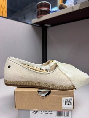 UGG Women's Marleigh Open Toe Flat White Cream Brand New