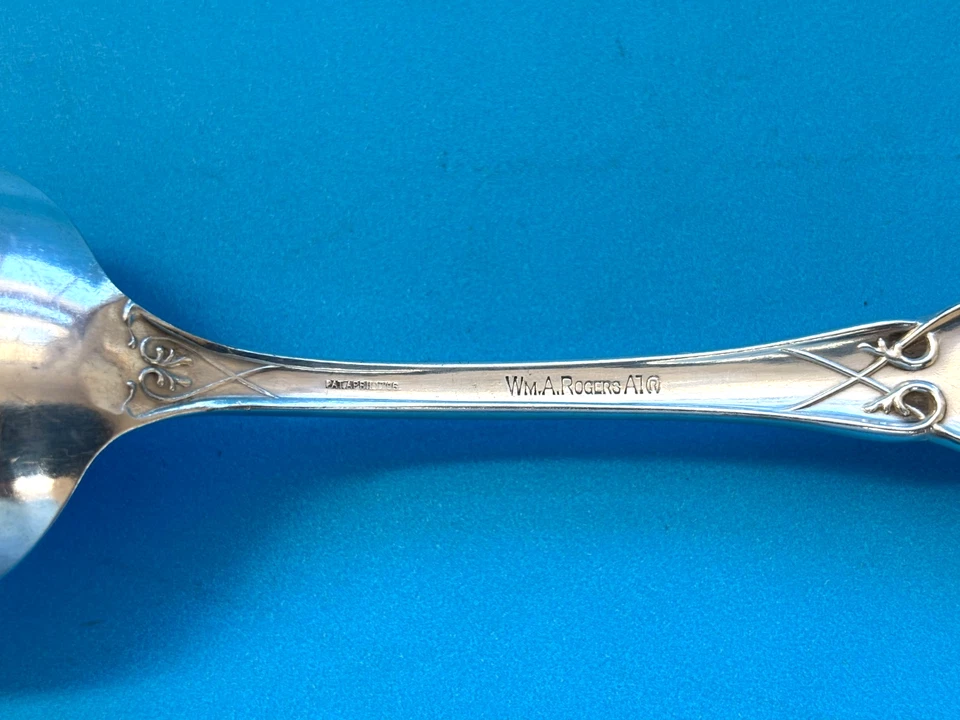 Wm Rogers GRENOBLE GLORIA Cuchara de Servir Sólida 8 1/4" 1906 Plato de Plata A1 Foto 4 de 4