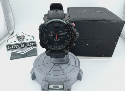 OAKLEY DOUBLE TAP STEALTH BLACK WATCH RUBBER STRAP OWS0006-02 W/ CASE 2015 RARE