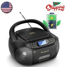 CD Cassette Player Combo, Rechargeable Boombox with Bluetooth 5.1, Tape Recorder