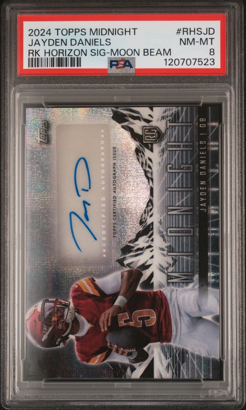 Jayden Daniels Topps Midnight Rookie Horizon Signatures #RHSJD Moon Beam
