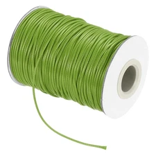 Waxed Cord 1.5mm Waxed Thread 87 Yard Wax String Leather Cord (Grass Green)