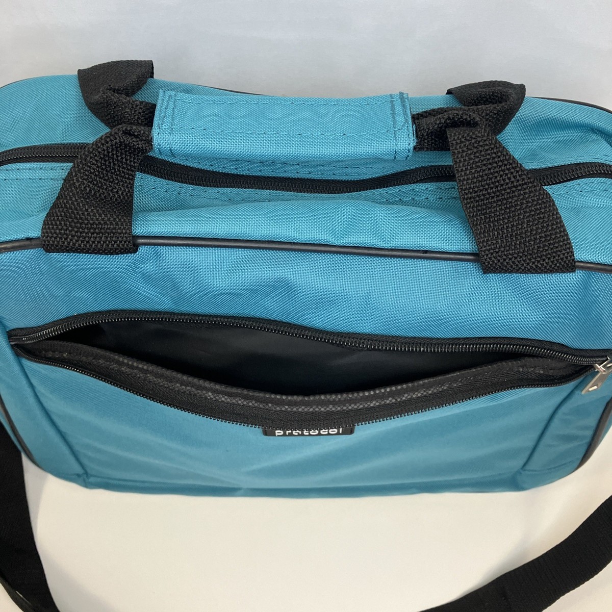 ブルーブルー　 JOURNEY ロンT　 レア 希少　ツリノトリコバック Protocol Travel Carry On Luggage Bag Tote Teal Blue Green 16x12x5