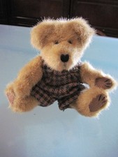Boyds Bear Light Brown Plaid Playsuit Overalls 8  Tall