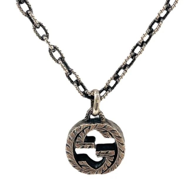 GUCCI 455307 Collana G ad incastro ciondolo arabesco argento Ag925 #118