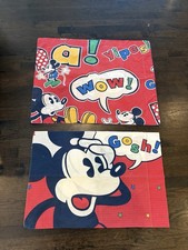 Vintage 80s Walt Disney Mickey Mouse Pillowcase Sham Set Of 2