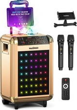 MASINGO Karaoke Machine for Adults and Kids with 2 Bluetooth Wirele... Fast Ship