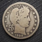 1908  *P*  BARBER SILVER QUARTER * NICE * - FREE SHIPPING! - C3408