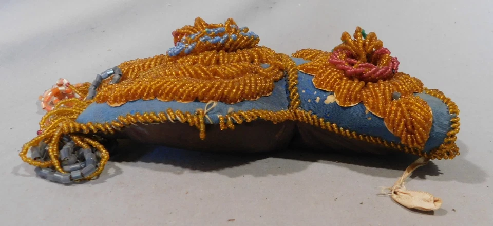 Антикварная индейская ирокезская булавка для обуви Haudenosaunee ca. 1890-е бисер - Изображение 4 из 4