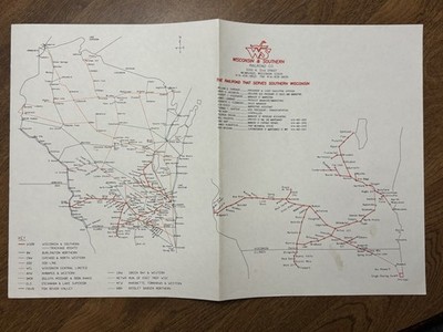 Original Wisconsin & Southern WSOR Railroad System Map