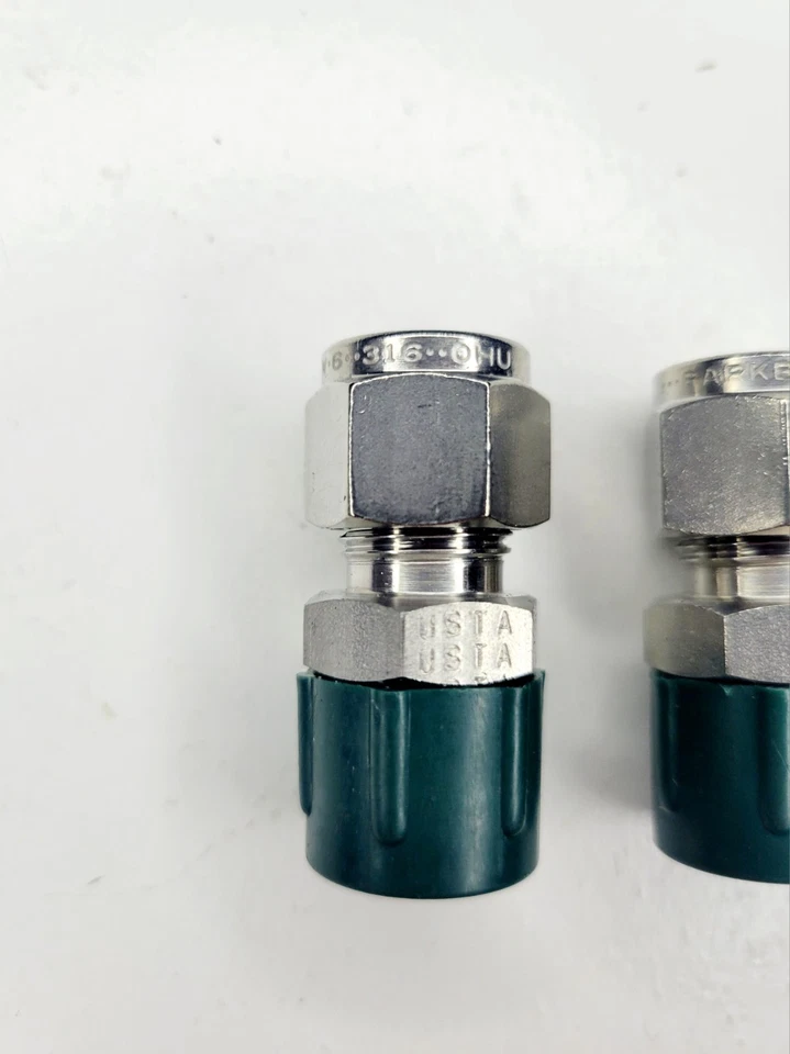 (2) Parker 3/8 NPT X 3/8 OD Tube  Straight Adapter TW-6-316-OHU Foto 2 de 4