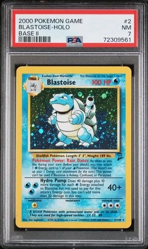 2000 Pokemon Base Set 2 Blastoise Holo PSA 7 *SWIRL*