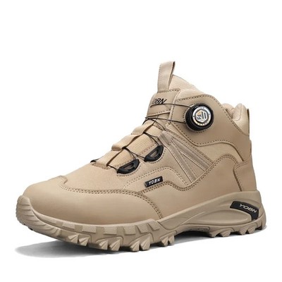 Men Ankle Boots High Top Motorcycle Platform Work Shoes Outdoor Platform Sneaker