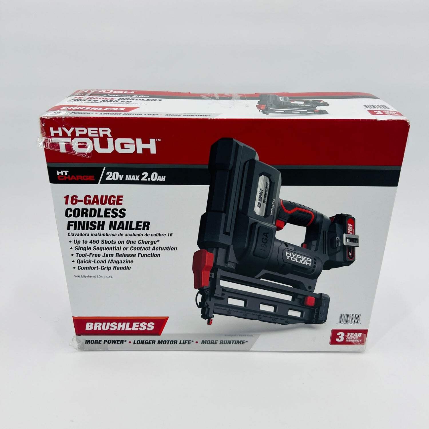New Hyper Tough 20V MAX DC 16-Gauge Cordless Finish Nailer