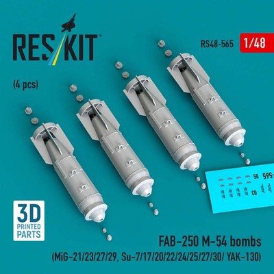 ResKit RS48-565 1:48 FAB-250 M-54 Bomben (4 Stück)