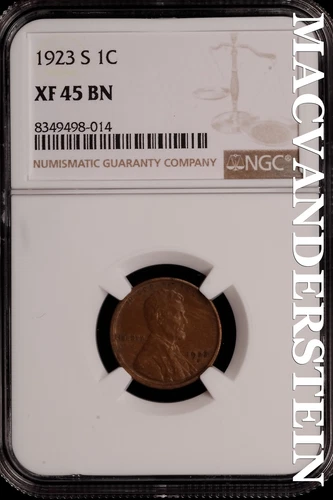 1923-S Lincoln Wheat Cent - NGC XF 45 BN - Scarce  No Reserve  #SLH44