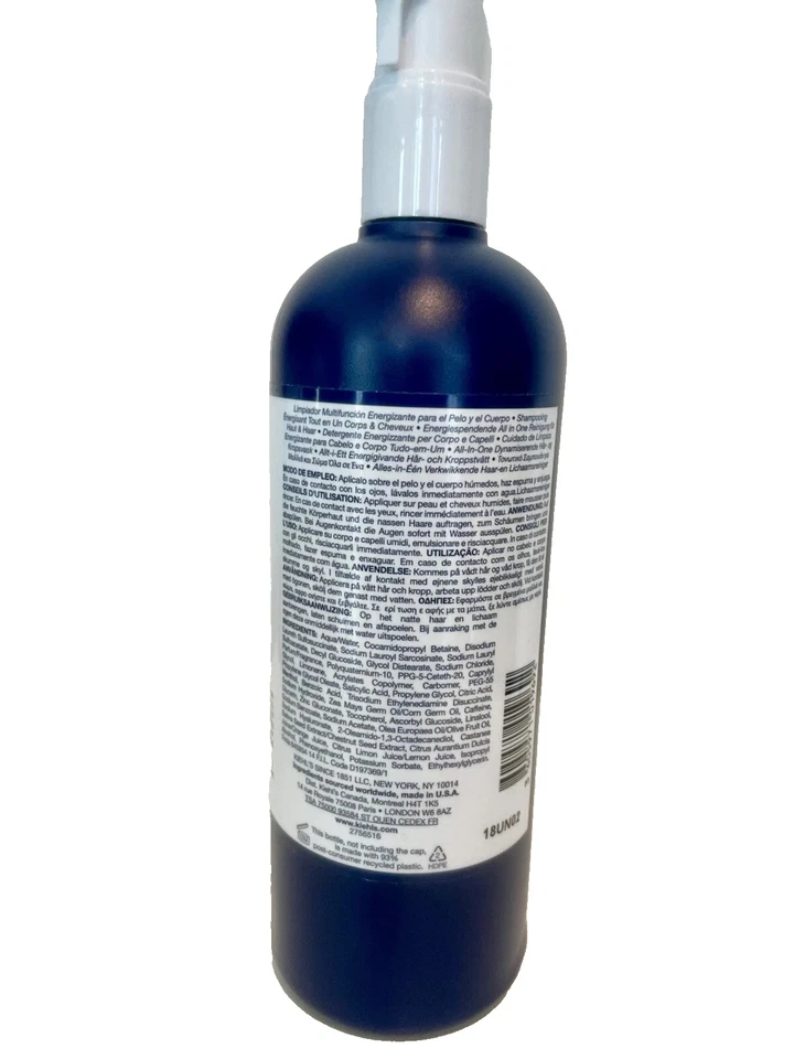 Kiehl's Since 1851 Body Fuel All-In-One lavagem energizante para cabelo e corpo 16,9 oz - Imagem 2 de 3