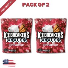 (Pack of 2) Ice Breakers Ice Cubes Cinnamon Sugar Free Gum 8.11 oz 2x 100 pcs