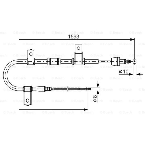 Bosch Handbremsseil Bremsseil Hinten Rechts Passend FüR Hyundai Getz TB-image