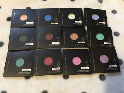 12 colors packages of lethal cosmetics magnetic pressed powder shadow new 