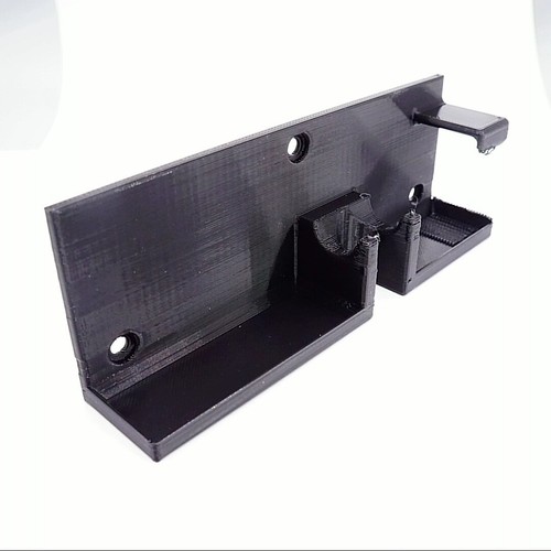 Airbrush Wall Mount Holder with Drip Trays & Anti-Tilt for Iwata Eclipse - Black - Picture 2 of 5