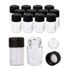 12 Pieces 2ML Clear Essential Oil Small Sample Glass Vials Bottles Containers