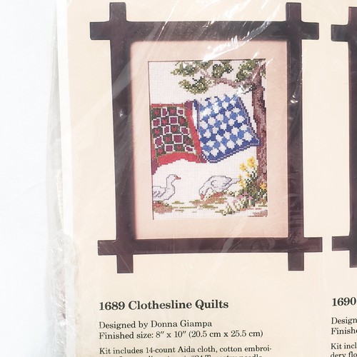 Clothesline Quilts Goose Geese Cross Stitch Kit 1988 Creative Circle #1689 - Picture 2 of 5