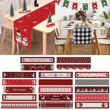 Merry Christmas Table Runner Home Tablecloth Cover Xmas Ornament Navidad Noel GN