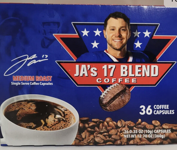 Josh Allen Buffalo Bills JA's 17 Blend Coffee 36pk Capsules. Expire 7/23