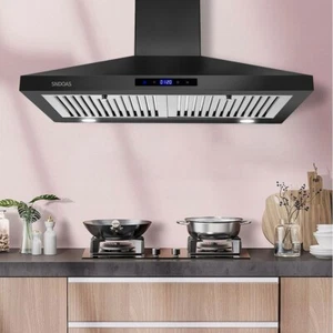 30in 350CFM Hotte murale en acier inoxydable 3-Speed Évent de cuisine noir