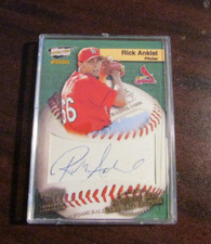2000 Pacific Revolution - Rick Ankiel Autographed MLB Game Ball Skin Card #18