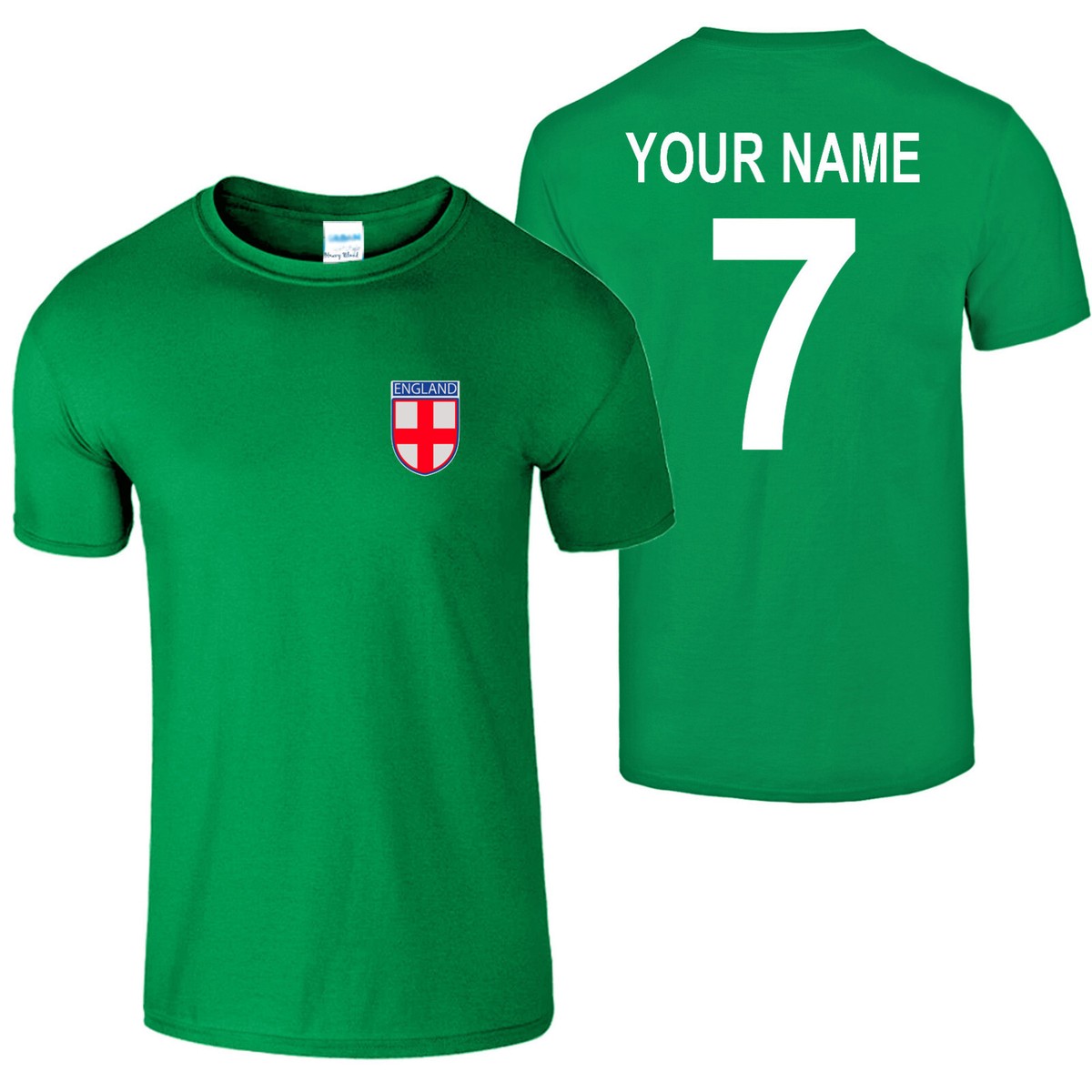 Personalised England Football Shirt 2025 For Kids - Custom Name & Number Printed T-Shirt, Boys & Girls Sizes 1-13Y-1041139