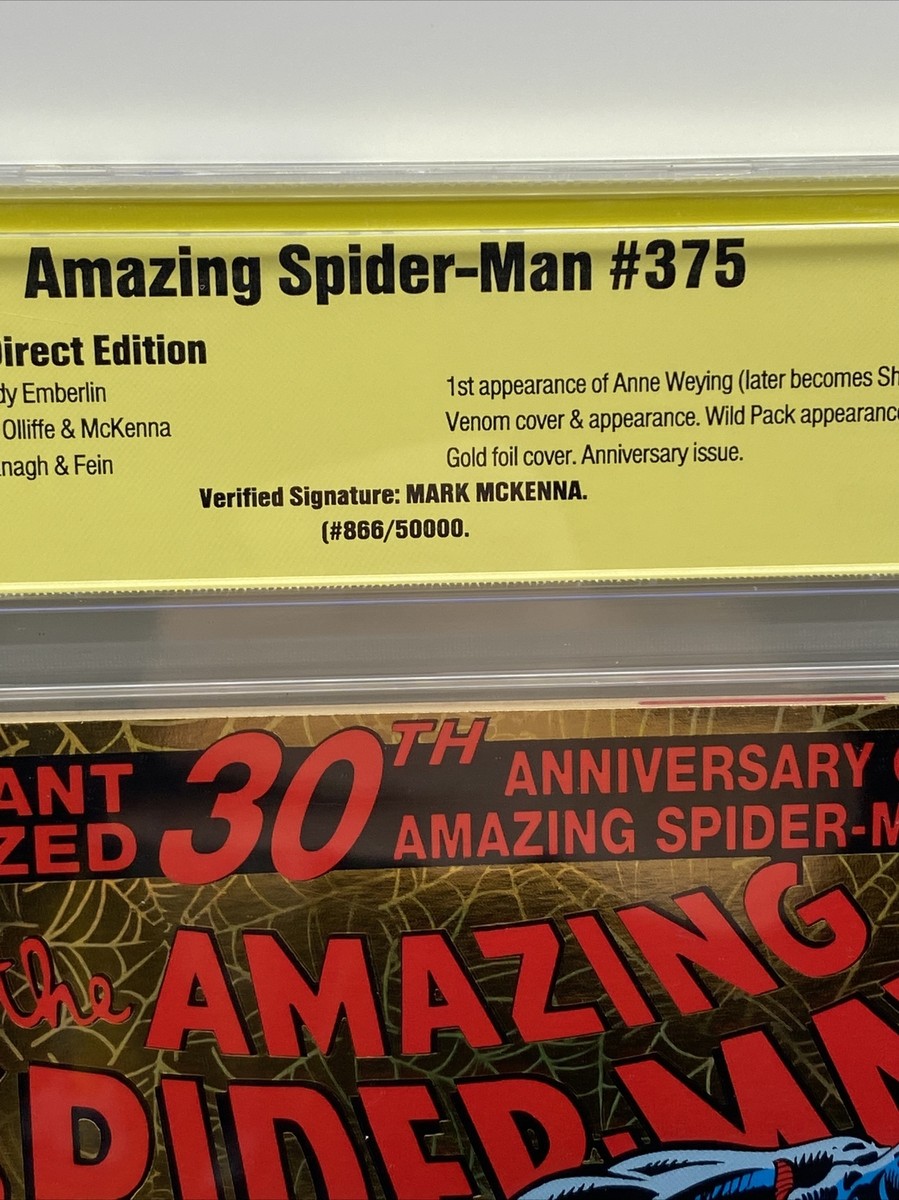 アメコミ Amazing Spider-Man #375 (1993) 9.6 Amazing SPIDER MAN 375 CGC 4XSS 9.6 McFarlane vs Venom Gold