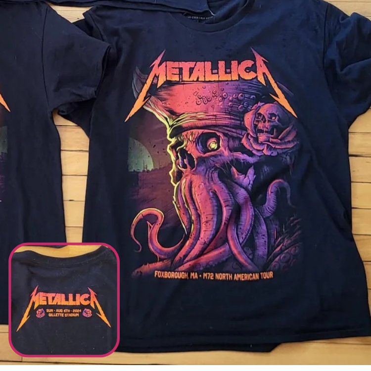Metallica Foxborough MA Day 2 At Gillette Stadium 2024 M72 World Tour T shirt