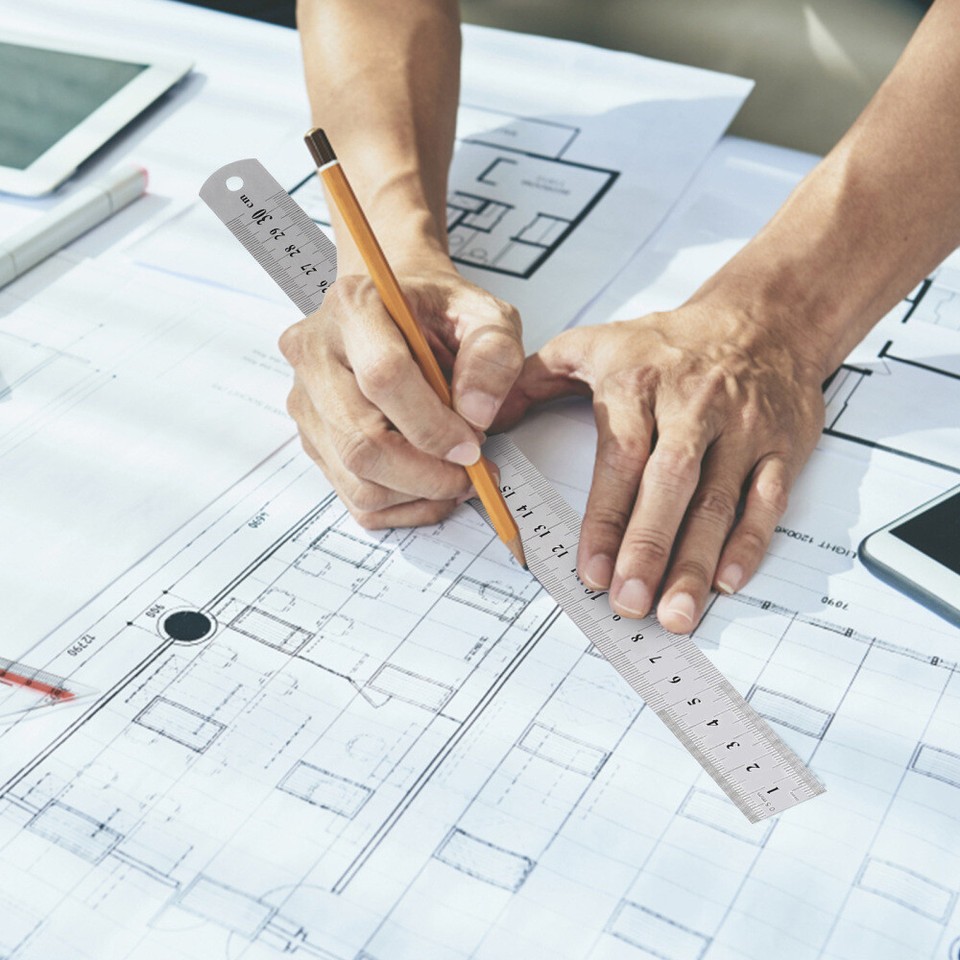 4 Count Millimeter Ruler Graduated Steel Engraved Engineer Stationery eBay