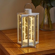 Rustic Starlight Lantern Light Up LED on Timer White or Copper Indoor or Outdoor