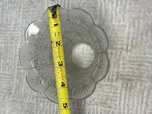 Milchglas erhöhter Jakobsmuschel Lampenschirm, viktorianischer geätzter Diamant, 2" Monteur - Bild 4 von 5