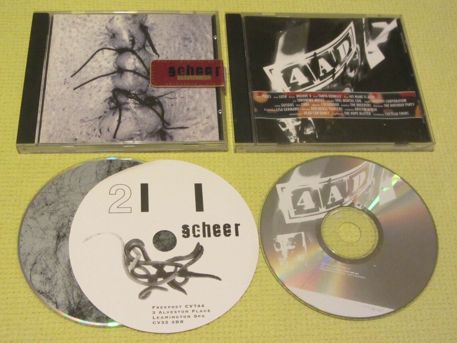 Scheer Infliction & 4AD Compilation 2 CD Albums Indie Rock Pixies Breeders
