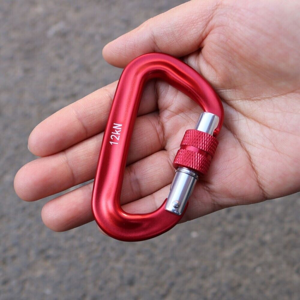 4 Pack 12KN Carabiner Clip Rock Climbing Carabiner Security Locking Carabiner