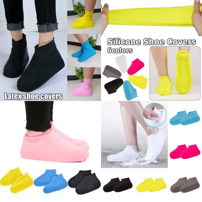 Reusable Latex Rain Shoe Covers Waterproof Anti slip Rain Boot Gear Overshoes
