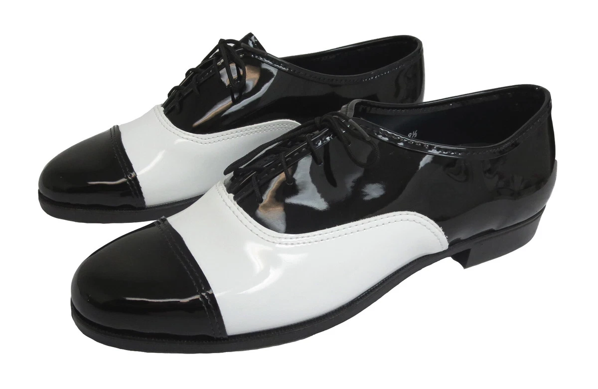 New Men s Gateway Black White Dress Shoes Cap Toe Formal Church Tuxedo 12W