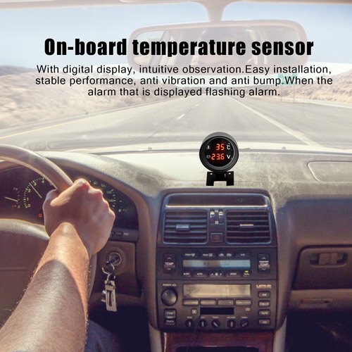 Round Led Digital Car Truck Water Temp Gauge Temperature Sensor Temperatura F2X5 - Picture 5 of 6