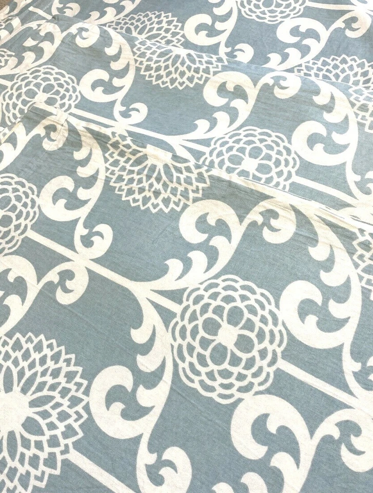 Juego de 4 Paneles Cortinas Florales Divertidas Waverly Descontinuadas Personalizadas 94 Patrón Azul Spa Foto 2 de 4