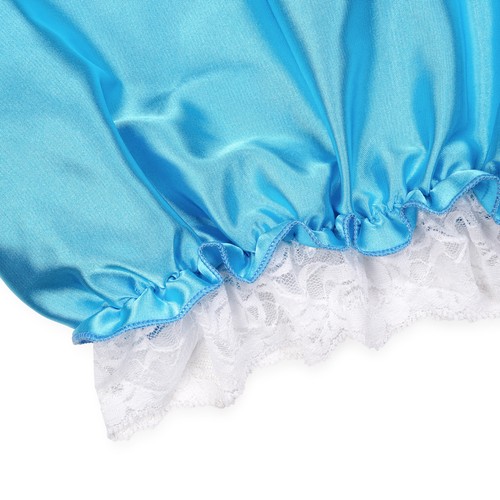 Frilly Lace Sissy Ruffled Lolita Shorts Silky Satin Pumpkin Pantaloon Bloomers - Picture 30 of 36