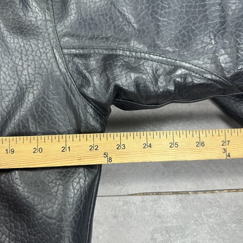vintage clevland browns leather bomber flight jacket mens large black nfl - Picture 16 of 16