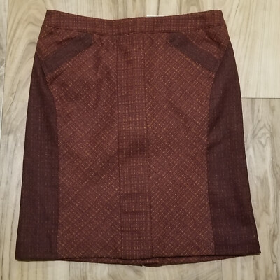 New Etcetera Womens 6 A Line Wool Blend Skirt Corpcore Cottagecore Y2K Sorbonne