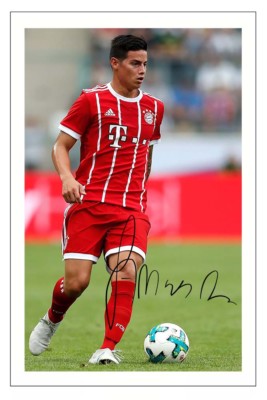 JAMES RODRIGUEZ BAYERN MUNICH AUTOGRAPH SIGNED PHOTO PRINT SOCCER