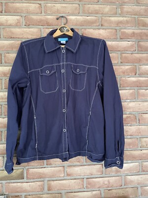 FRESH PRODUCE Size XXL Navy Blue Lightweight Snap JACKET