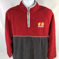 Vintage Winnie The Pooh Fleece Zip Up L Pooh Bear 1/4 Zip Disney 90s Pullover